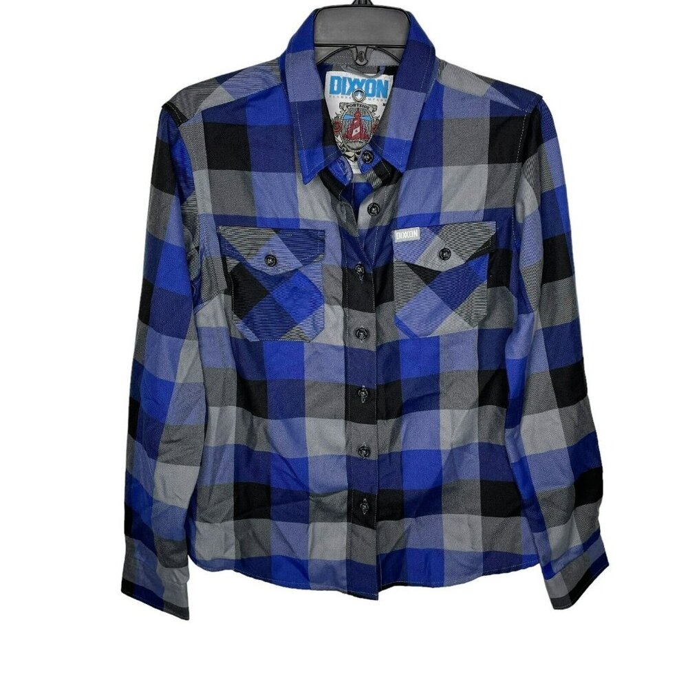 Dixxon Blue Gray Plaid The Portside Flannel Shirt